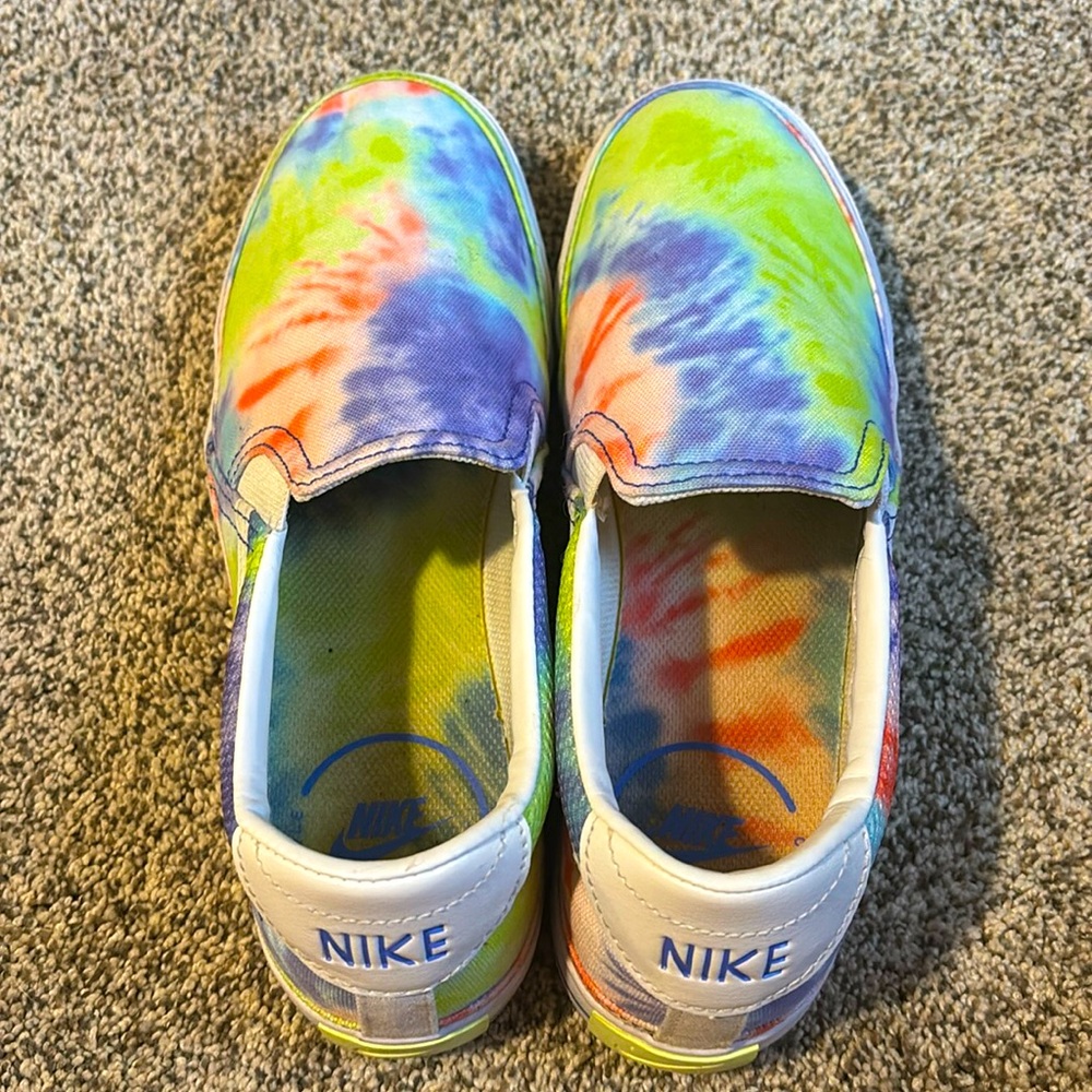 Nike Court Legacy Slip On Sneakers White Sapphire Tie Dye in size 9.5